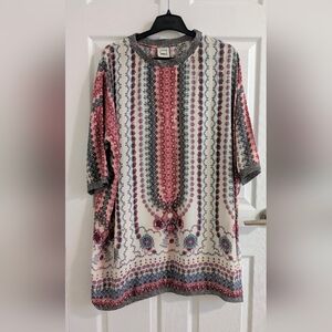 Boxy Cut 100 % Viscose Oversized Shirt Dress Tunic  floraMinimalist Scandi-chic